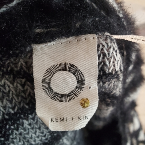 Akemi + Kin Open Cardigan One Size Black Cheetah Kimono Sleeve Long line Eyelash - Picture 4 of 10